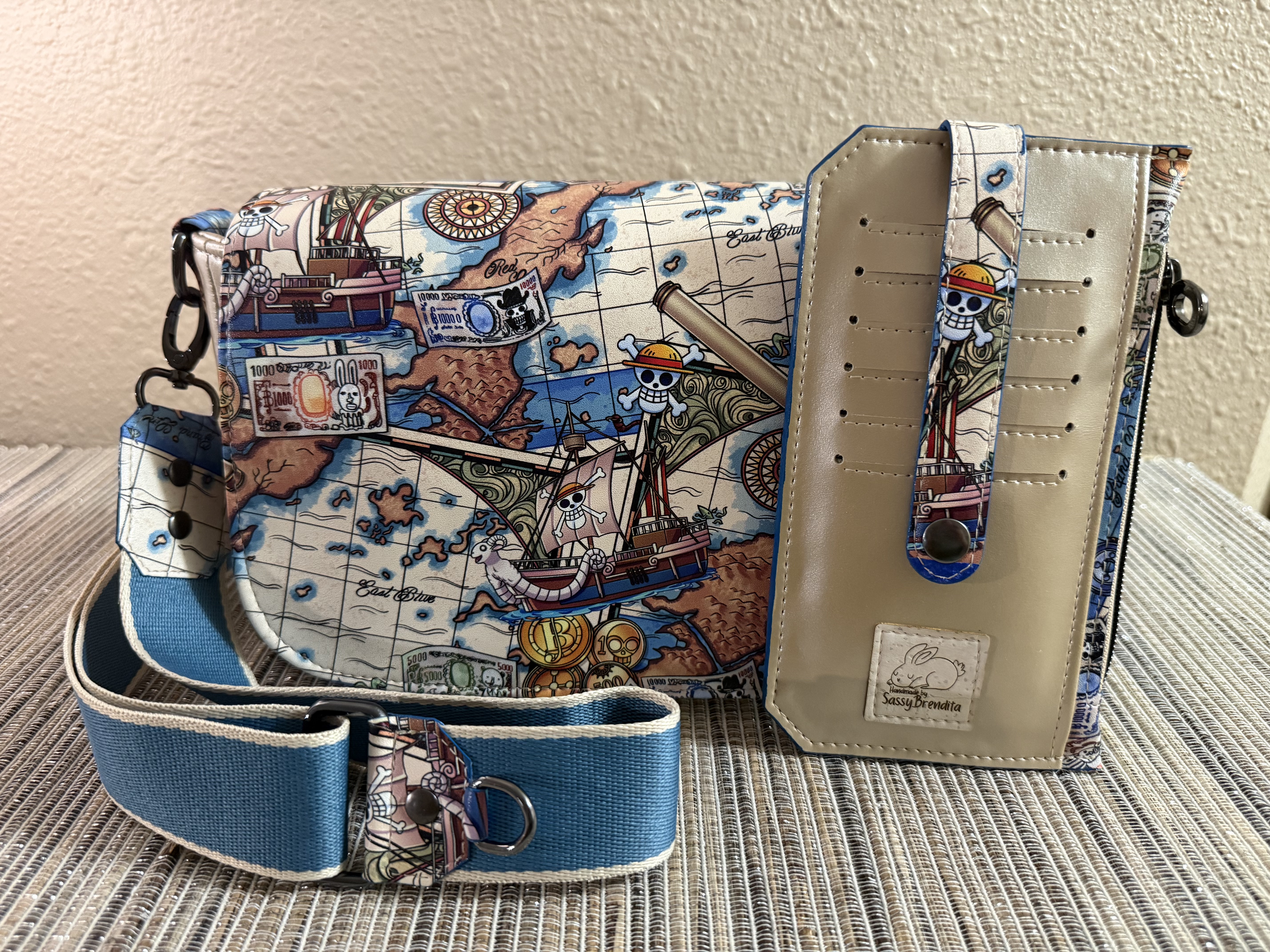 Full view of handcrafted Rose Gold Lux purse